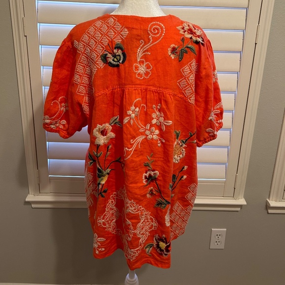 Johnny Was Coral Embroidered Boho Blouse Sz L - Picture 3 of 4